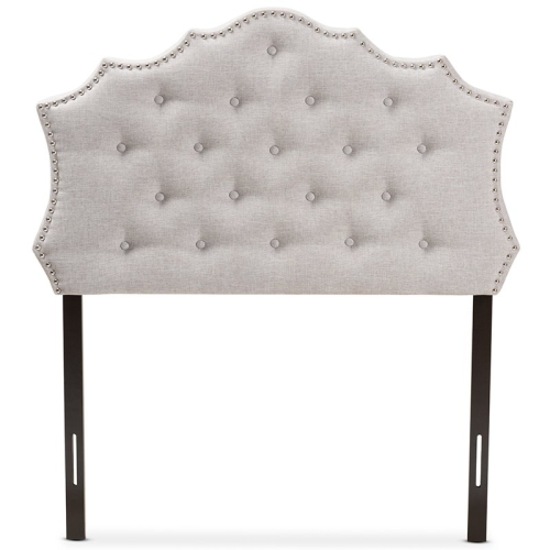 Baxton Studio Aurora Tufted Twin Panel Headboard in Grayish Beige