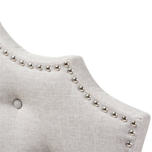 Baxton Studio Aurora Tufted Twin Panel Headboard in Grayish Beige