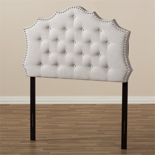 Baxton Studio Aurora Tufted Twin Panel Headboard in Grayish Beige