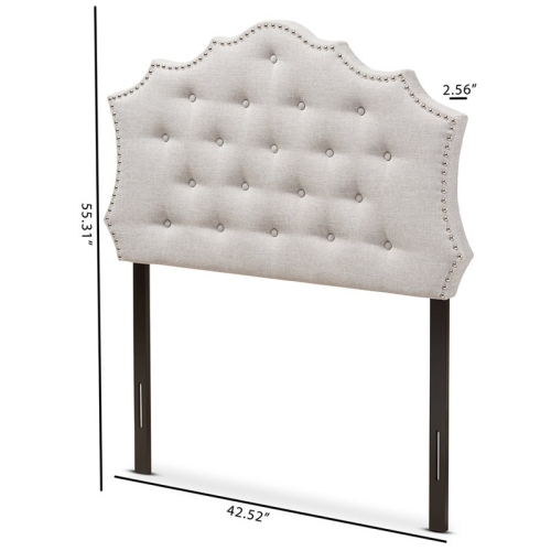 Baxton Studio Aurora Tufted Twin Panel Headboard in Grayish Beige