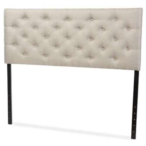Baxton Studio Viviana Tufted Queen Panel Headboard in Light Beige