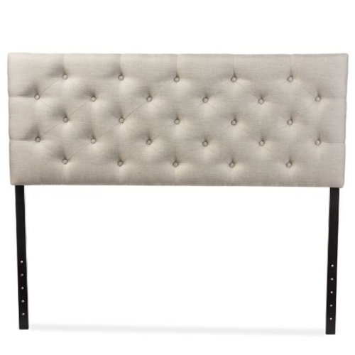 Baxton Studio Viviana Tufted Queen Panel Headboard in Light Beige