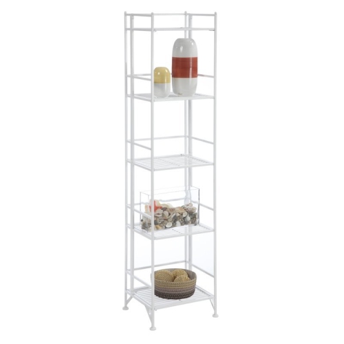 CONVENIENCE CONCEPTS  Xtra Storage Five-Tier Folding Shelf In Metal Finish In White