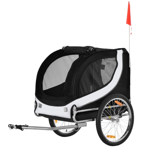 Pet Bike Trailer Dog Cat Travel Carrier Foldable Black