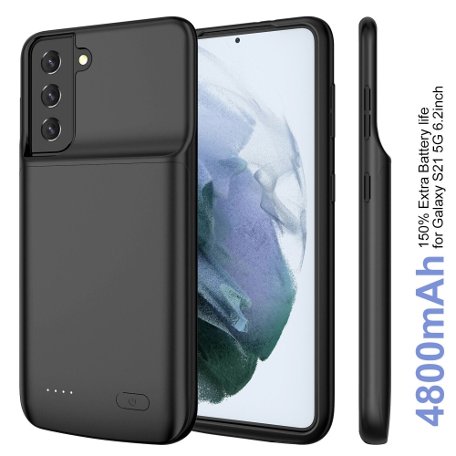For Galaxy S21/S21 Plus/S21 Ultra Battery Charging Case Cover Power Bank, Black