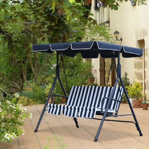 OUTSUNNY  3 Seater Swing Chair Outdoor Patio Hammock Porch Glider Adjustable Canopy
