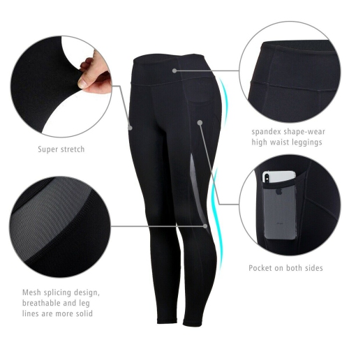 Women's High Waisted Compression Leggings Pants with Pocket for Yoga  Running Gym