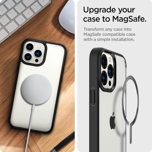 OneTap Ring Adapter for Mag Safe-Compatibility with EZ-Fit Kit [Add Mag Safe Compatibility to Non-Mag Safe Case ] - 1 Pack - Matt Black