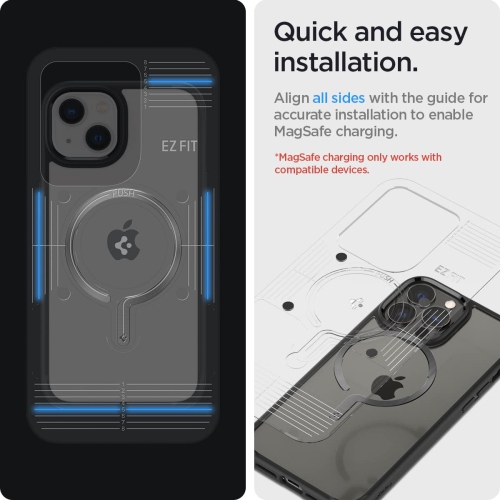 OneTap Ring Adapter for Mag Safe-Compatibility with EZ-Fit Kit [Add Mag Safe Compatibility to Non-Mag Safe Case ] - 1 Pack - Matt Black