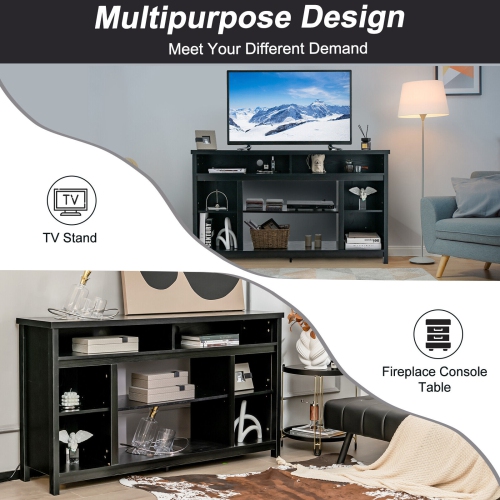 Gymax 58'' TV Stand Entertainment Console Center w/ Adjustable Open Shelves up to 65''