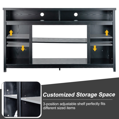 Gymax 58'' TV Stand Entertainment Console Center w/ Adjustable Open Shelves up to 65''