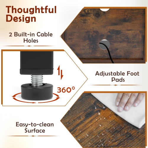 Gymax TV Stand for TVs up to 50 Inches 3-Tier Industrial Entertainment Center