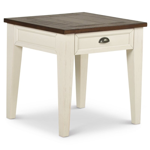 STEVE SILVER COMPANY Cayla 1 Drawer End Table In Dark Oak And White