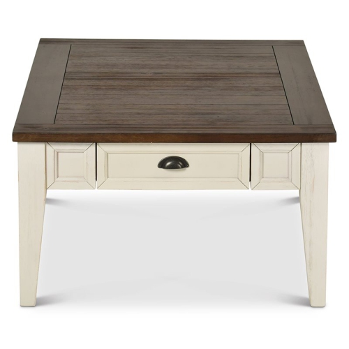 Steve Silver Cayla Storage Coffee Table in Dark Oak and White
