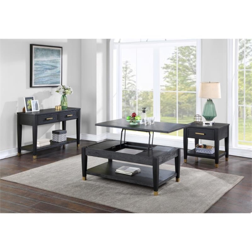 Yves Rubbed Charcoal Wood Lift-top Cocktail Table