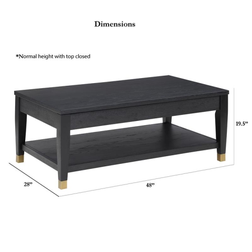 Yves Rubbed Charcoal Wood Lift-top Cocktail Table