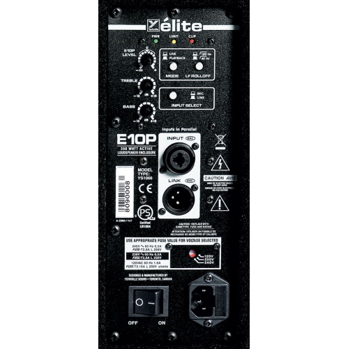 Yorkville Sound Elite Series Powered Speaker - 10 inch Woofer- 325 Watts