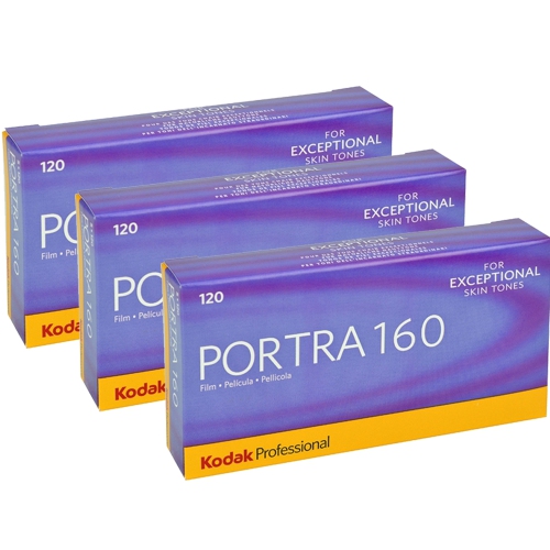 3x Kodak Portra 160 Color Negative Film ISO 160, Size 120, 5-Pack 