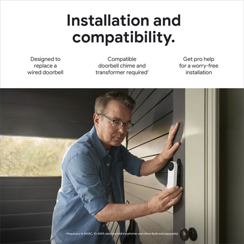 Google Nest (Wired) Wi-Fi Video Doorbell (2nd Gen) - Ash