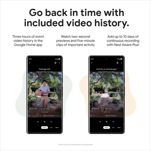 Sonnette vidéo Wi-Fi Google Nest (2e génération) - Neige