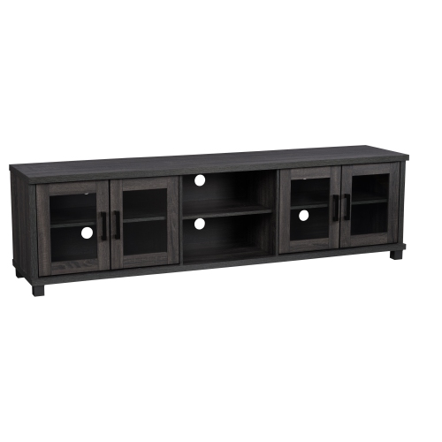 CorLiving Fremont Modern Dark Grey TV Stand with Storage Cabinets, TV Table Stand - TVs up to 95"