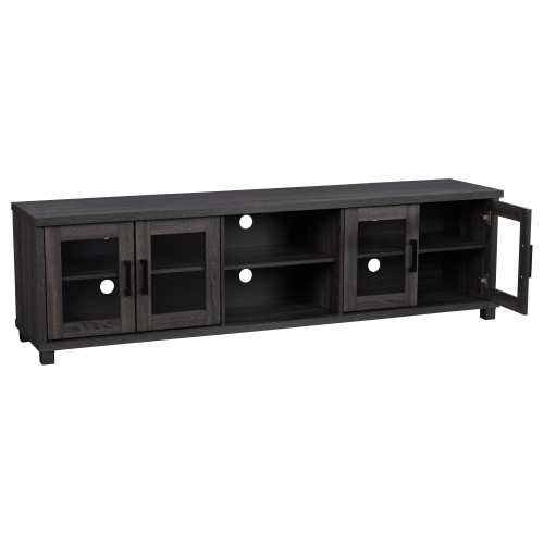 CorLiving Fremont Modern Dark Grey TV Stand with Storage Cabinets, TV Table Stand - TVs up to 95"