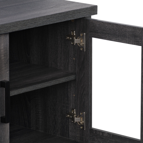 CorLiving Fremont Modern Dark Grey TV Stand with Storage Cabinets, TV Table Stand - TVs up to 95"