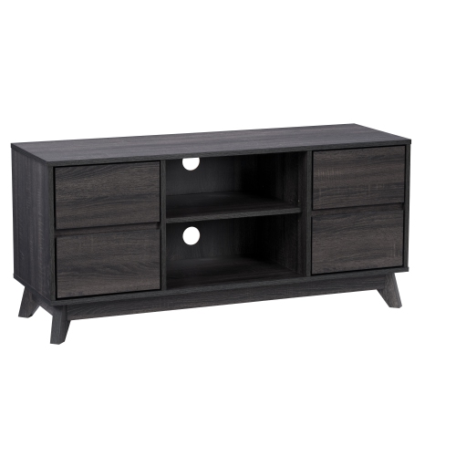 CorLiving THW-540-B Hollywood Dark Grey Wood Grain TV Stand with Drawers for TVs up to 55"