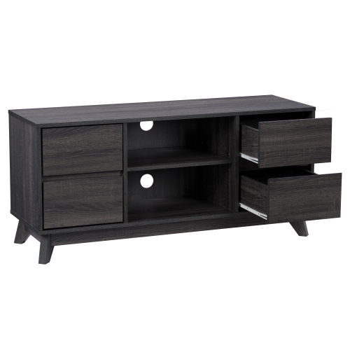 CorLiving THW-540-B Hollywood Dark Grey Wood Grain TV Stand with Drawers for TVs up to 55"