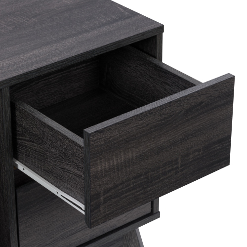CorLiving THW-540-B Hollywood Dark Grey Wood Grain TV Stand with Drawers for TVs up to 55"