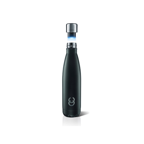 CrazyCap 2.0 UV Water Purifier & Self-Cleaning Stainless Steel Insulated Water Bottle - Onyx 500ml