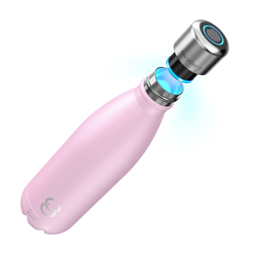 CrazyCap 2.0 UV Water Purifier & Self-Cleaning Stainless Steel Insulated Water Bottle - Blush 500ml