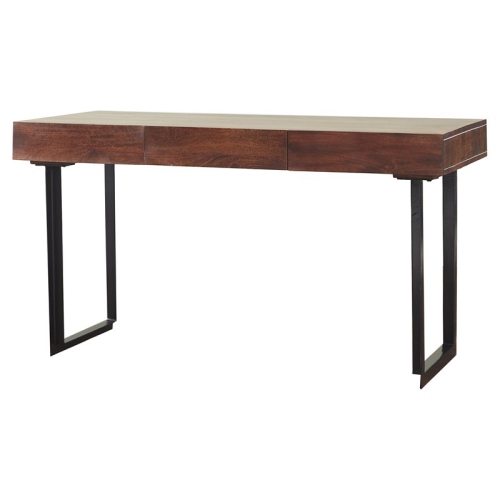 Mod-Arte Glide Modern Hard Wood and Iron Office Desk in Walnut