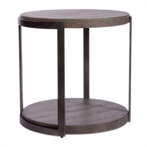 Modern View Medium Gray Round End Table