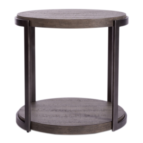 Modern View Medium Gray Round End Table
