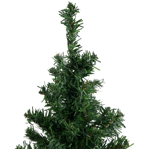 Toronto sapin de Noël artificiel (de table) - 75 cm - vert - Ø 42 cm - 98  pointes - enneigé - sac en toile de jute