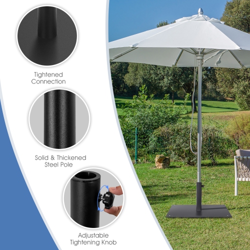 Costway 20" Square Patio Umbrella Base Weighted 35 LBS Outdoor Market Stand Footpads