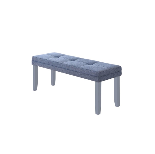 AERYS  Tommy Solid Wood Dining Bench In With Fabric Seating In Grey