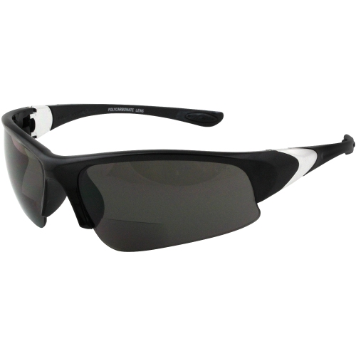 GLOBAL VISION Eyewear Cool Breeze Bifocal 2.0 Safety Sunglasses With Frame & Smoke Lens In Black