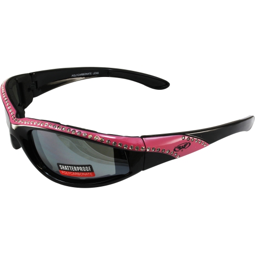Global Vision Eyewear Marilyn 11 Ladies Glasses Black-Pink Frame With Flash  Mirror Lenses