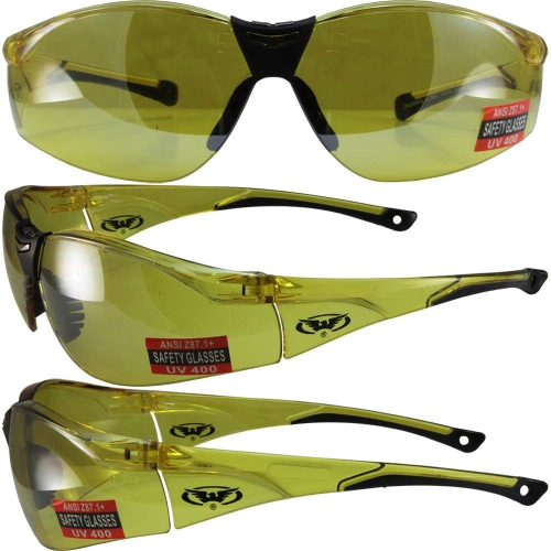 Cruisin Yellow Mirror Motorcycle Safety Sunglasses