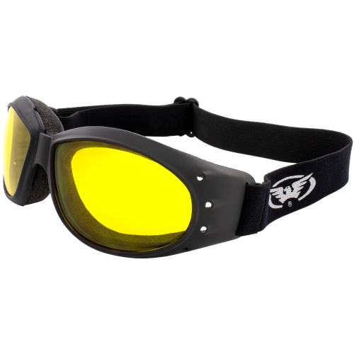 Global Vision Eliminator Padded Motorcycle Goggles For Men And Women Black  Frame W/ Yellow Lens