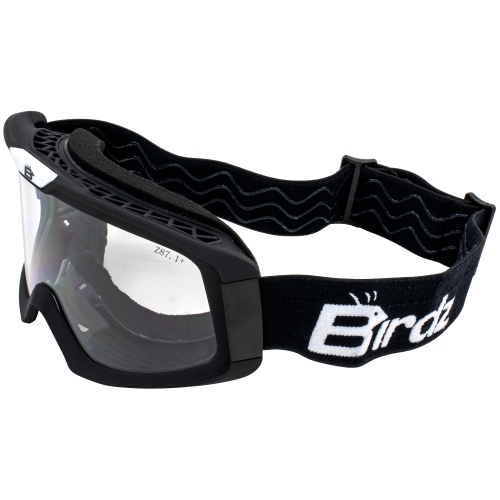 BIRDZ  Pelican Fitover Padded Atv Motorcycle Otg Goggles With Clear Lens In Black