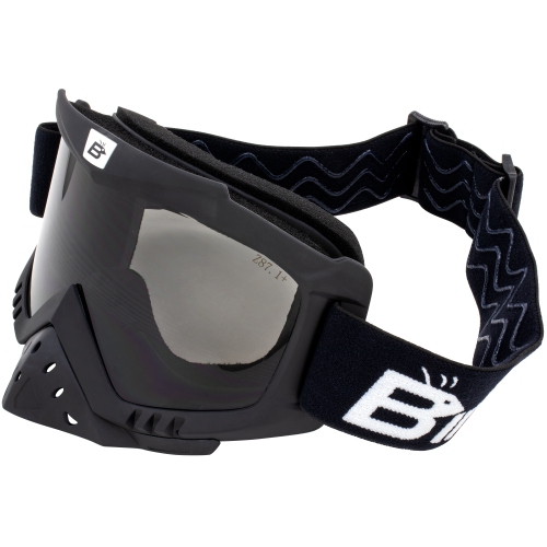 Lunettes de ski rembourrées pour VTT de VTT avec protection de nez amovible et lentille de fumée de Birdz Eysed Toucan pour moto