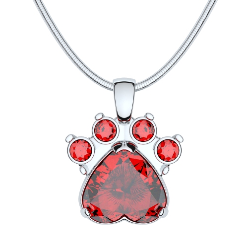 Paw print 2025 birthstone necklace