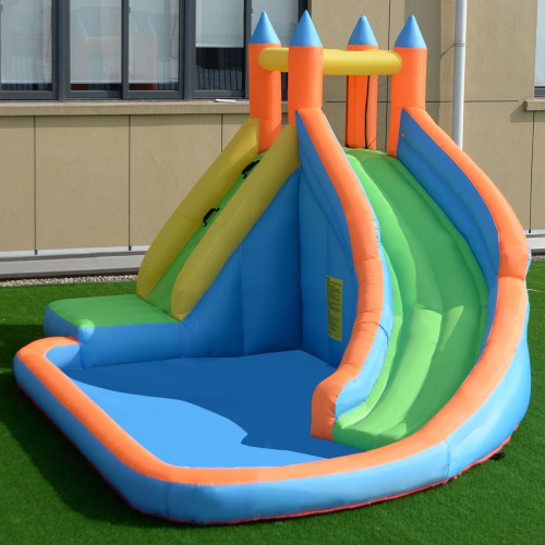 Inflatable Mighty Bounce House Jumper with Water Slide without Blower