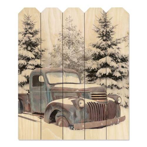 Chevy at the Farm By Lori Deiter Printed on Wood Picket Fence Wall Art ...