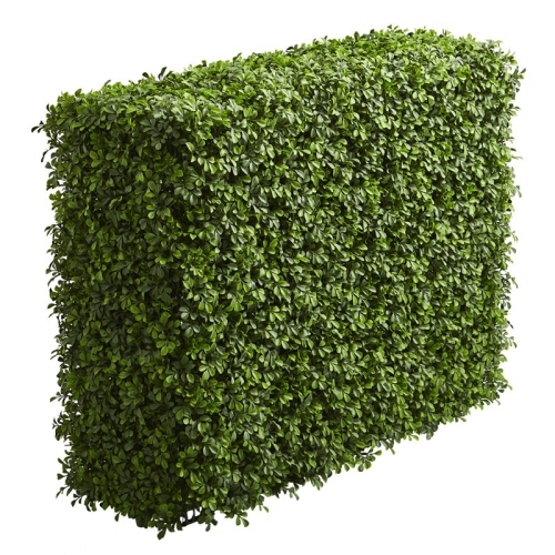 Nearly Natural Indoor/Outdoor 39" Boxwood Artificial Hedge in Green