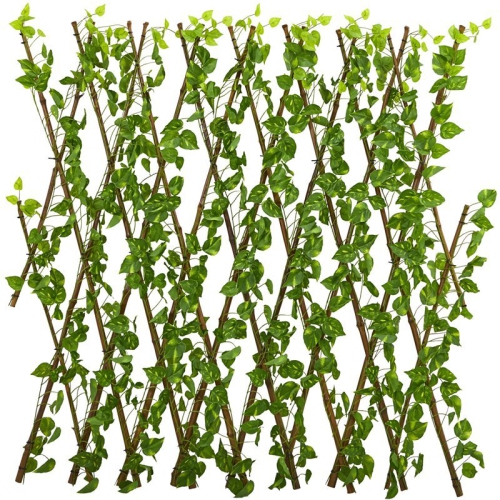 NEARLY NATURAL  47" Pothos Expandable Fence Uv Resistant & Waterproof In In Green