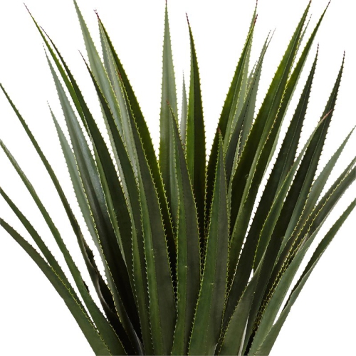 Indoor/Outdoor 54" Spiked Agave Artificial Plant in Black Planter in Green/Black
